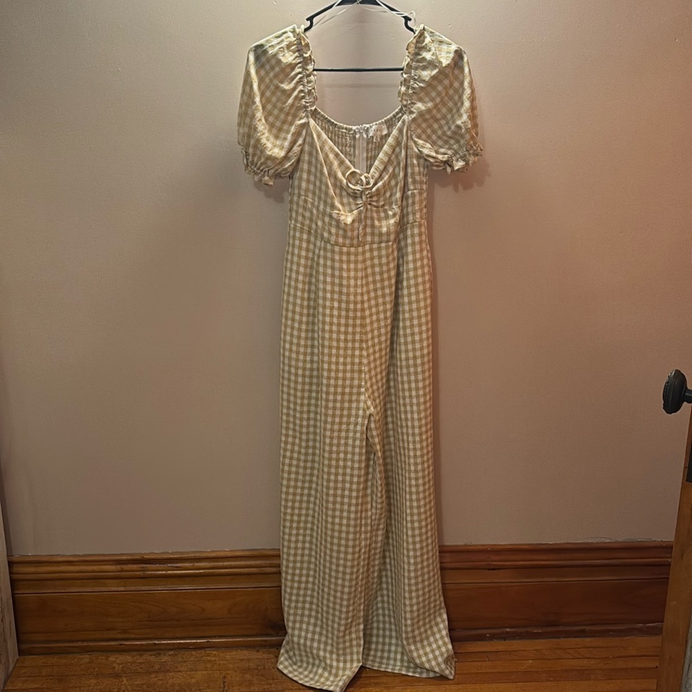M^BLE Gingham Jumpsuit | Size Small